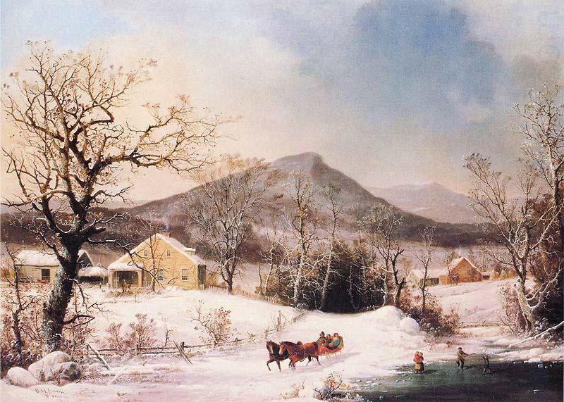 Winter in the Country, Distant Hills, George Henry Durrie